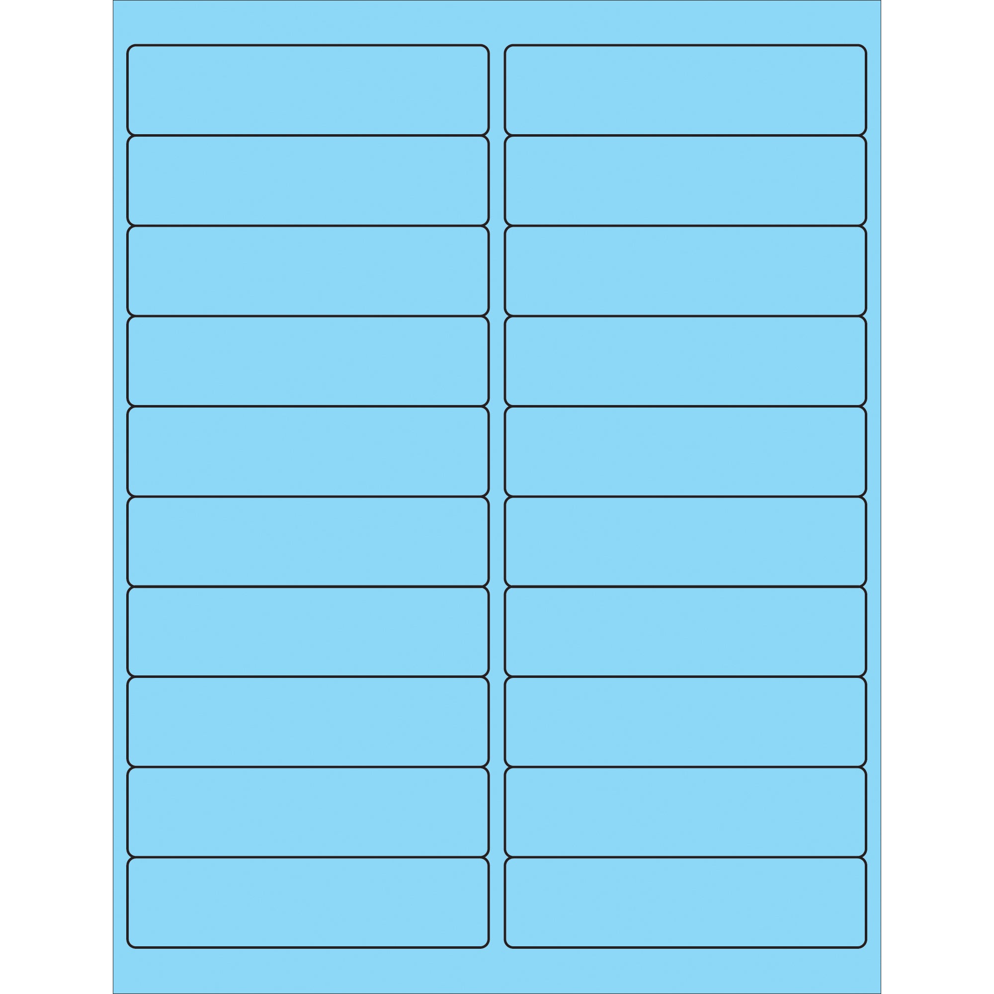 4 x 1" Fluorescent Pastel Blue Rectangle Laser Labels (LL177BE) Case Of 2000