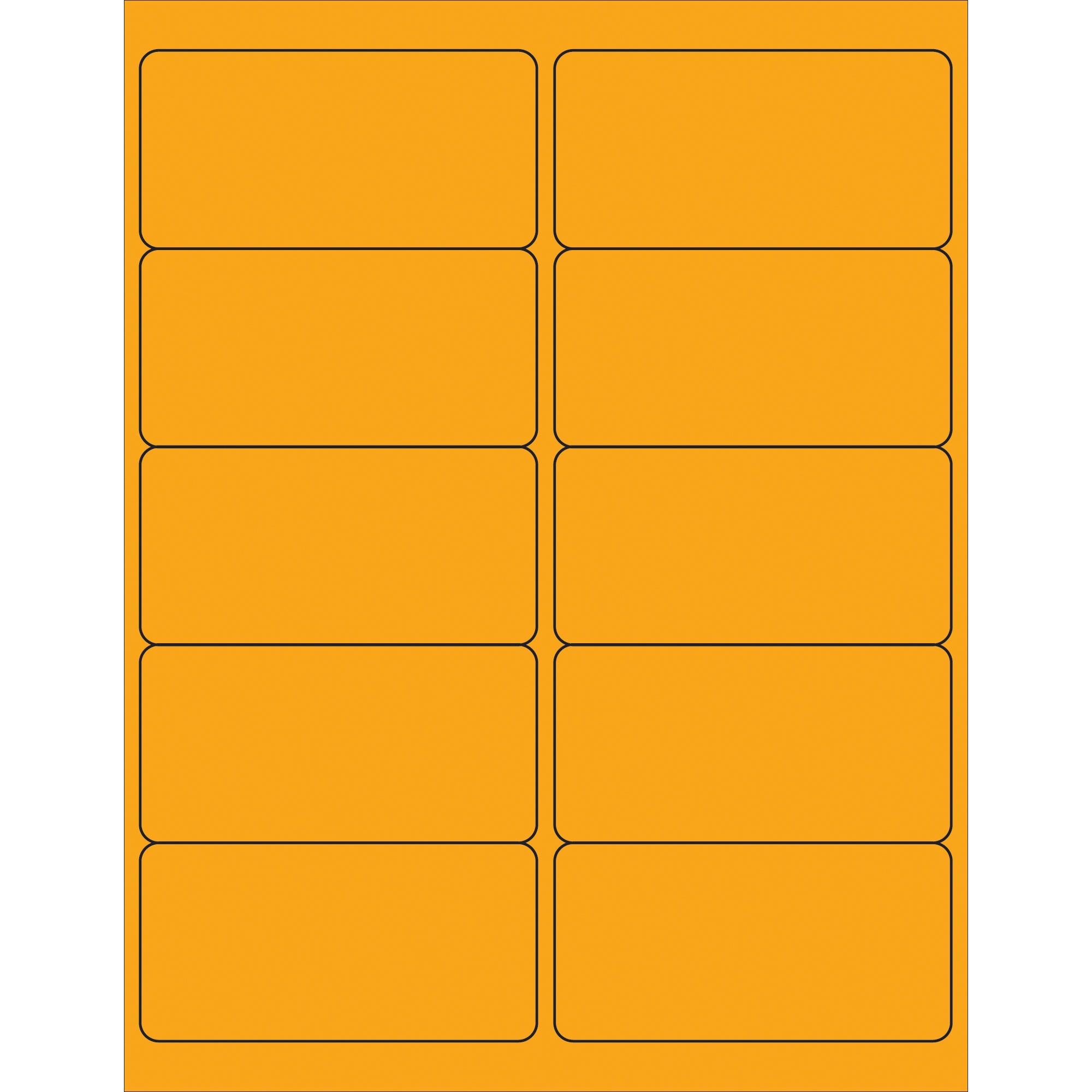 4 x 2" Fluorescent Orange Removable Rectangle Laser Labels (LL410OR) Case Of 1000