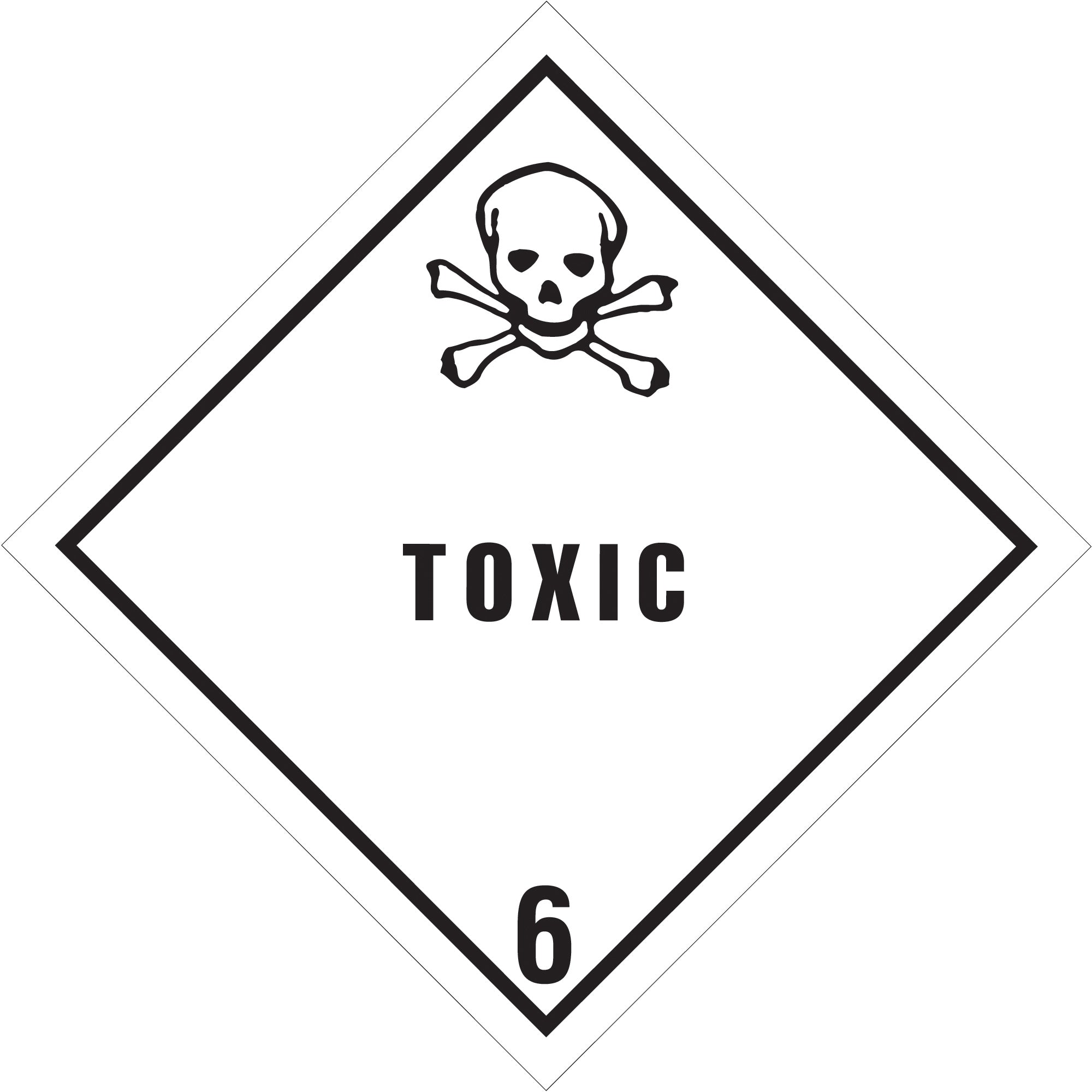 4 x 4" - "Toxic - 6" Labels (DL5181) Roll Of 500