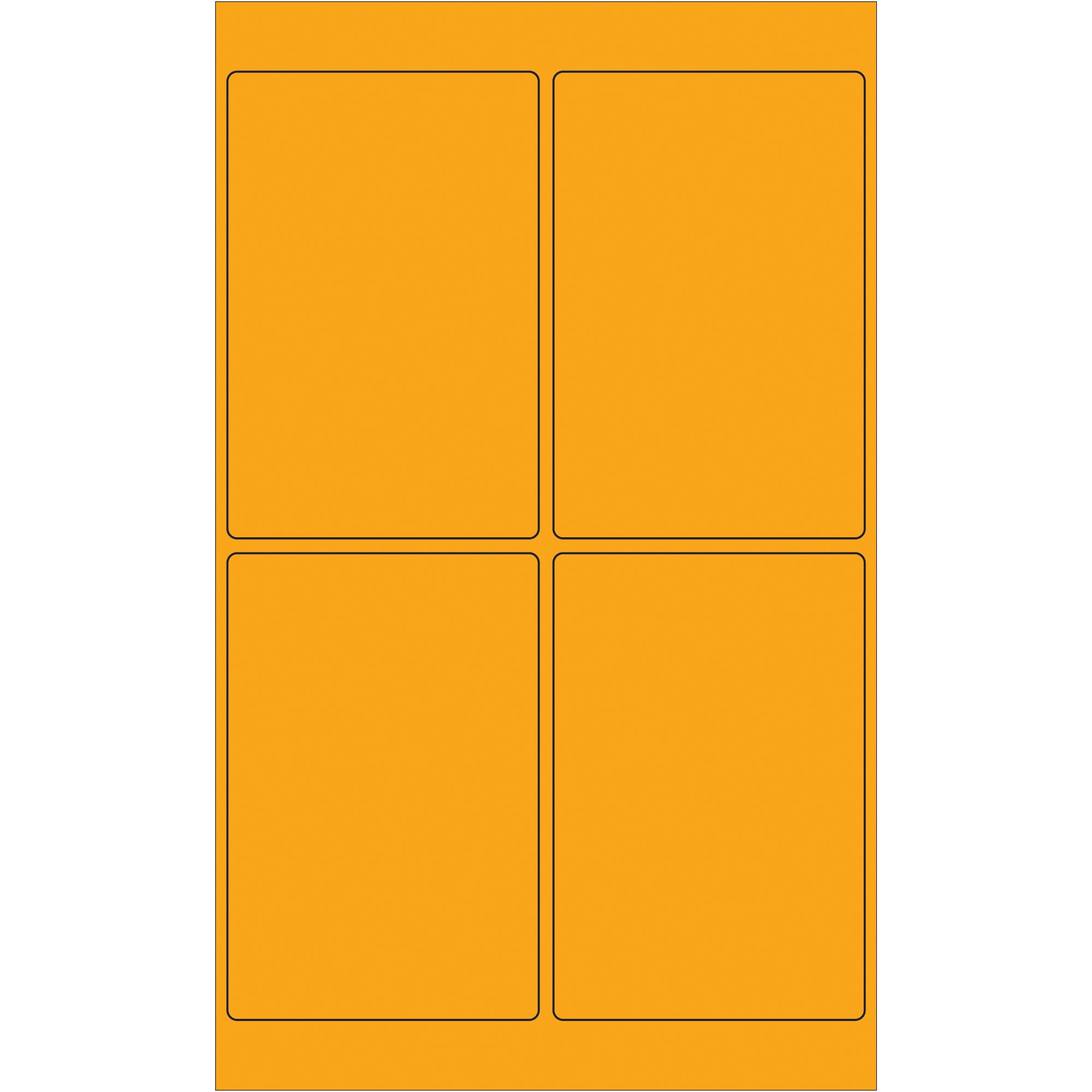 4 x 6" Fluorescent Orange Rectangle Laser Labels (LL186OR) Case Of 400