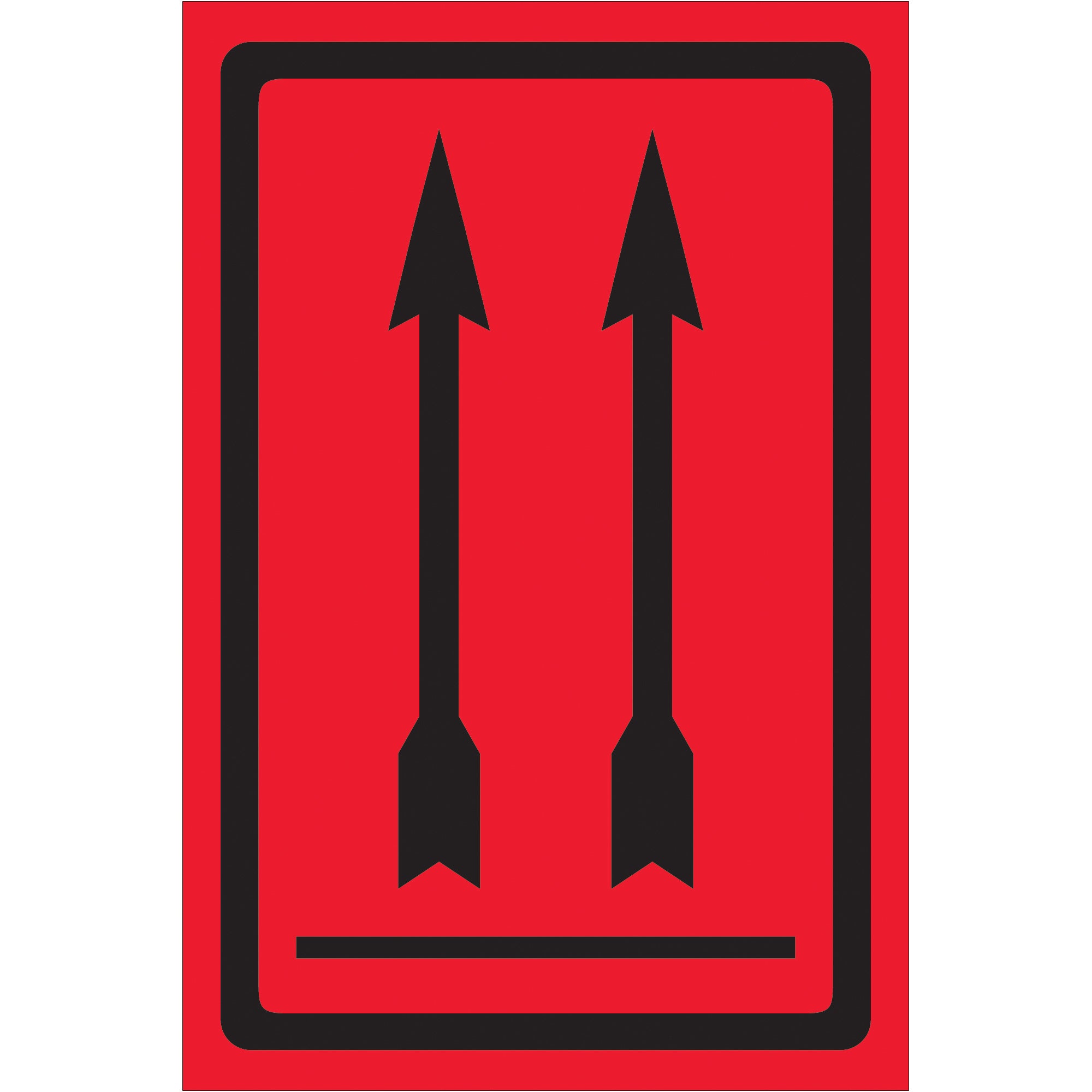 4 x 6" - Two Up Arrows Over Bar (Fluorescent Red) Labels (DL1191) Roll Of 500