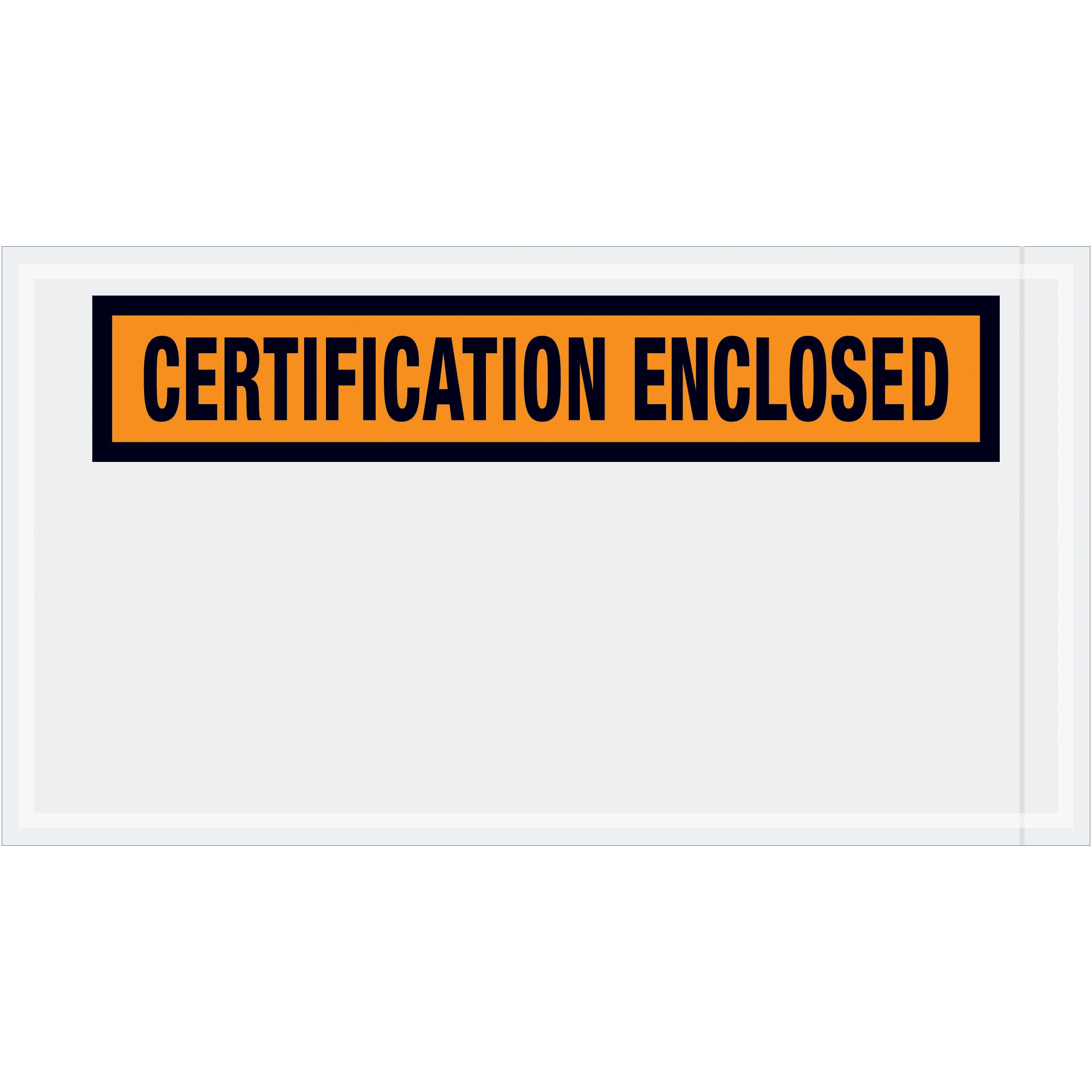 5 1/2 x 10" Orange "Certification Enclosed" Envelopes (PL439) Case Of 1000
