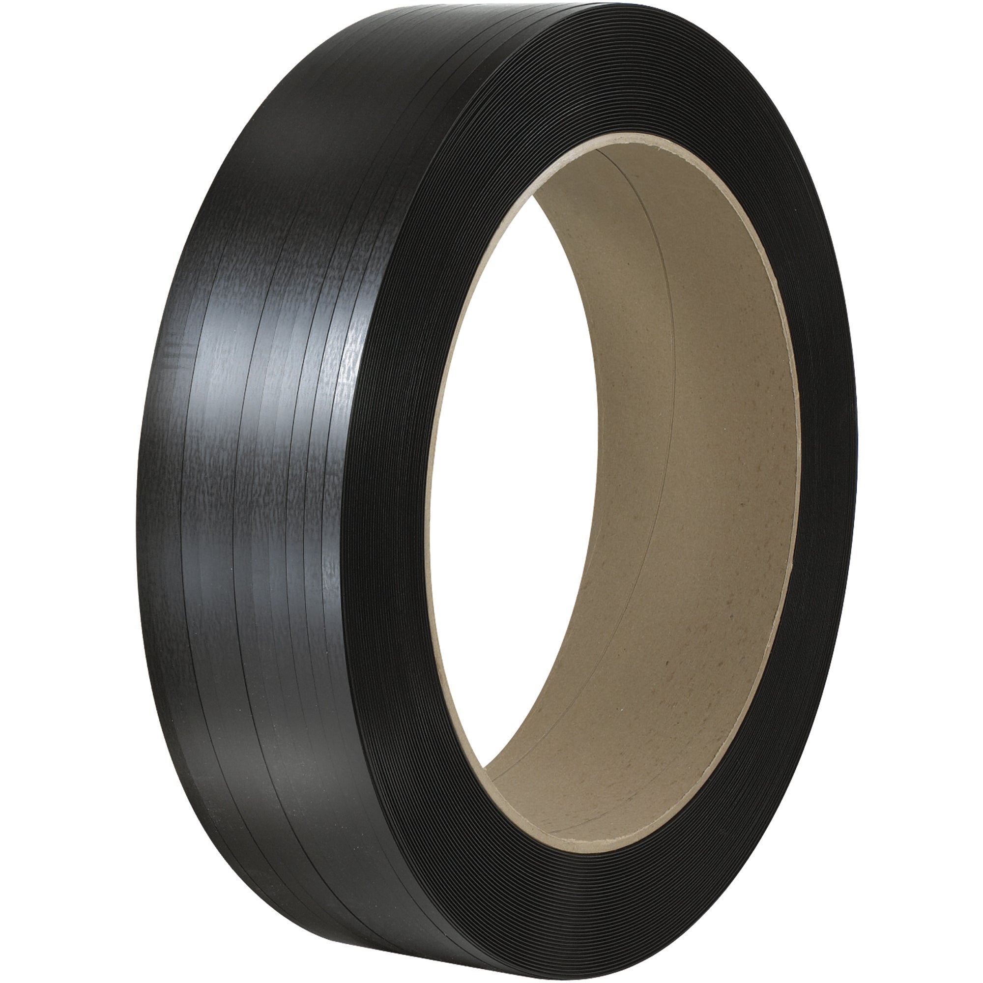 5/8" x .030 x 5400' Black 16 x 6" Core Hand Grade Polypropylene Strapping - Embossed (PS5826) Coil   Of 1