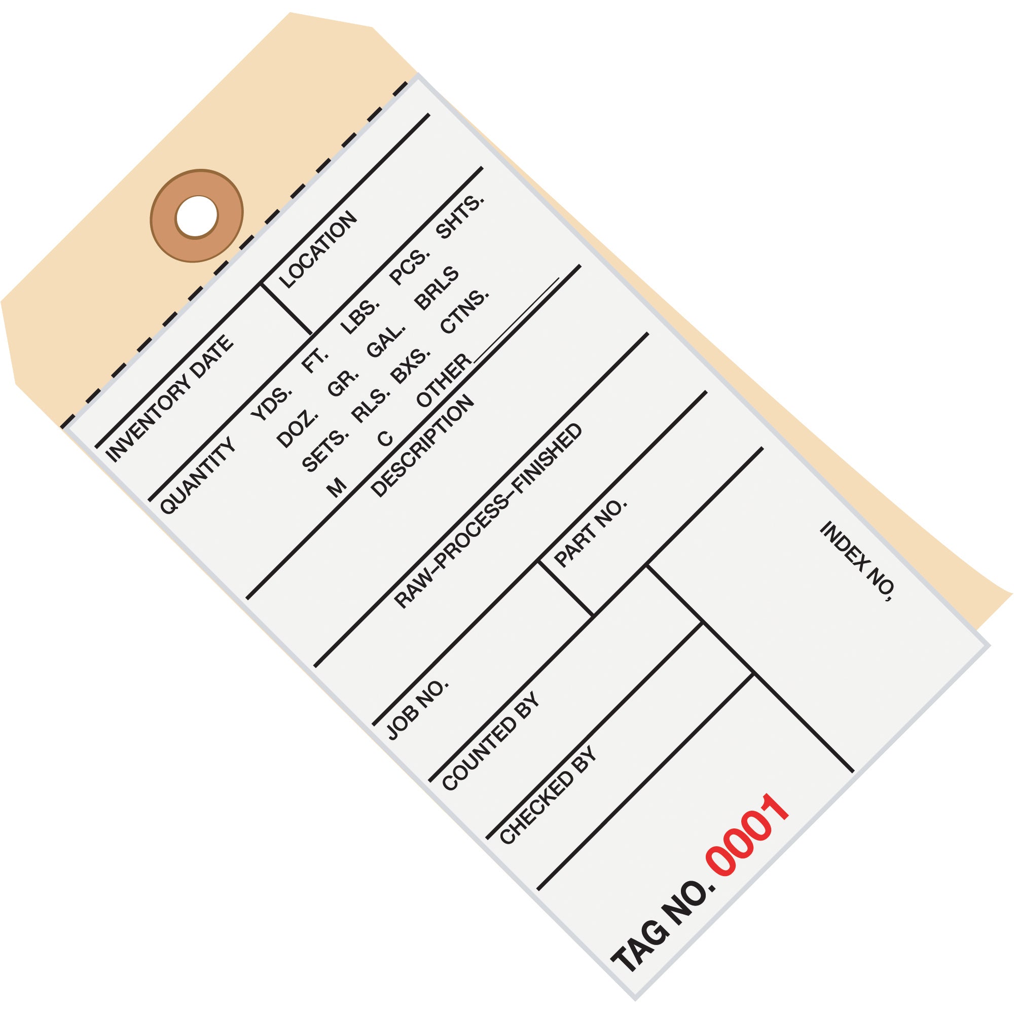 6 1/4 x 3 1/8" - (4500-4999) Inventory Tags 2 Part Carbonless # 8 (G15101) Case Of 500