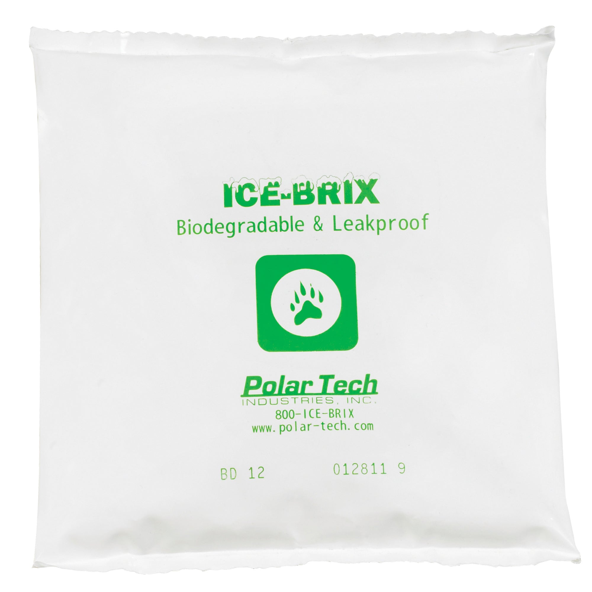 6 x 6 x 1" - 12 oz. Ice-Brix Biodegradable Packs (IBB12) Case Of 48
