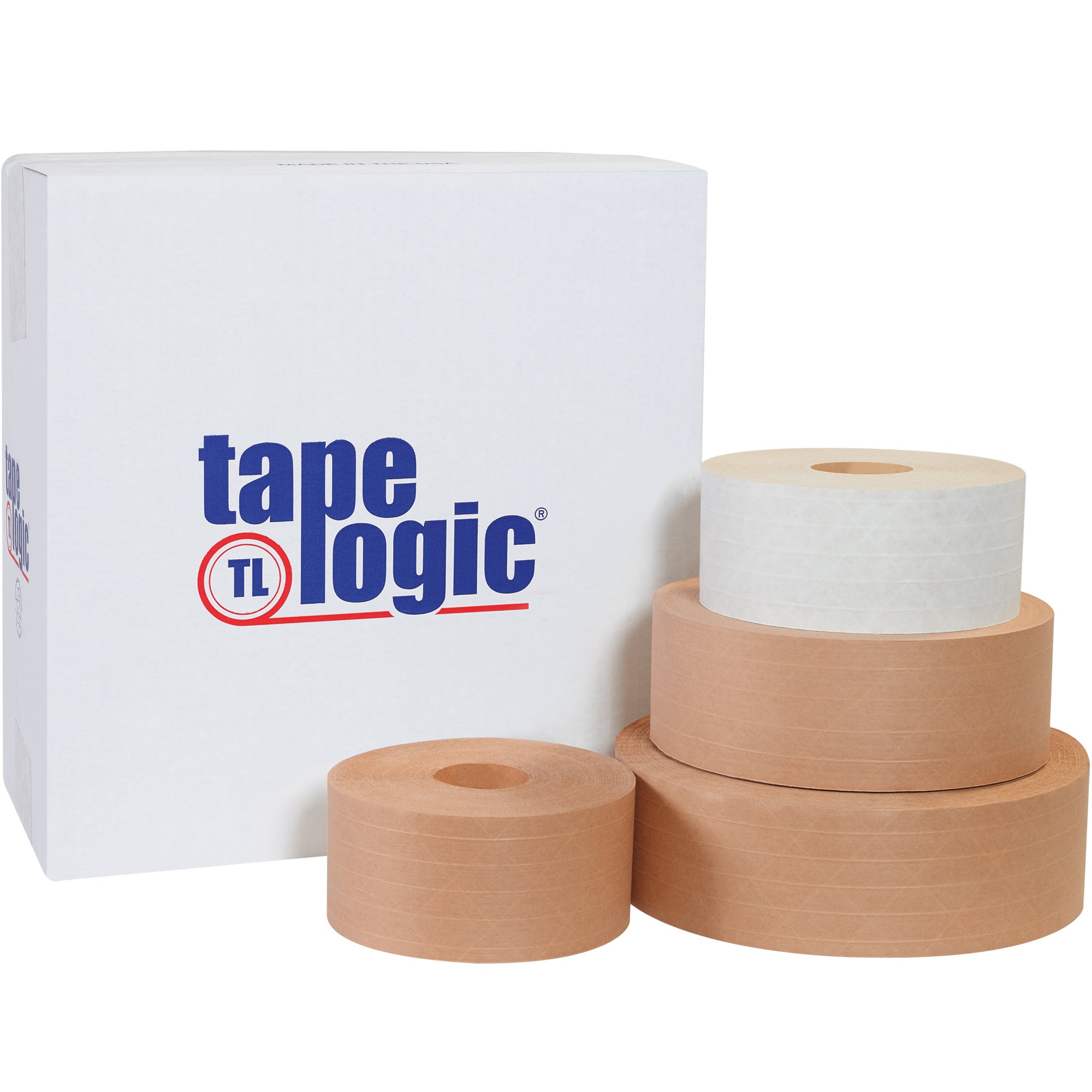 72mm x 375' White TAPE LOGIC #7200 Reinforced Water Activated Tape (T9067200W) Case Of 8