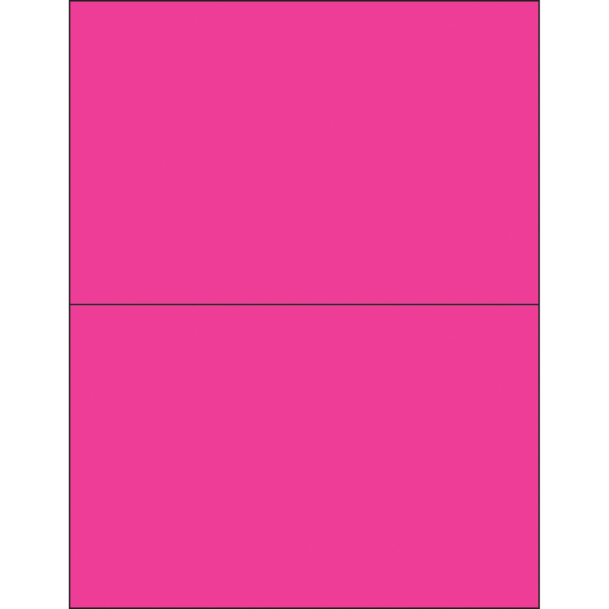 8 1/2 x 5 1/2" Fluorescent Pink Removable Rectangle Laser Labels (LL415PK) Case Of 200