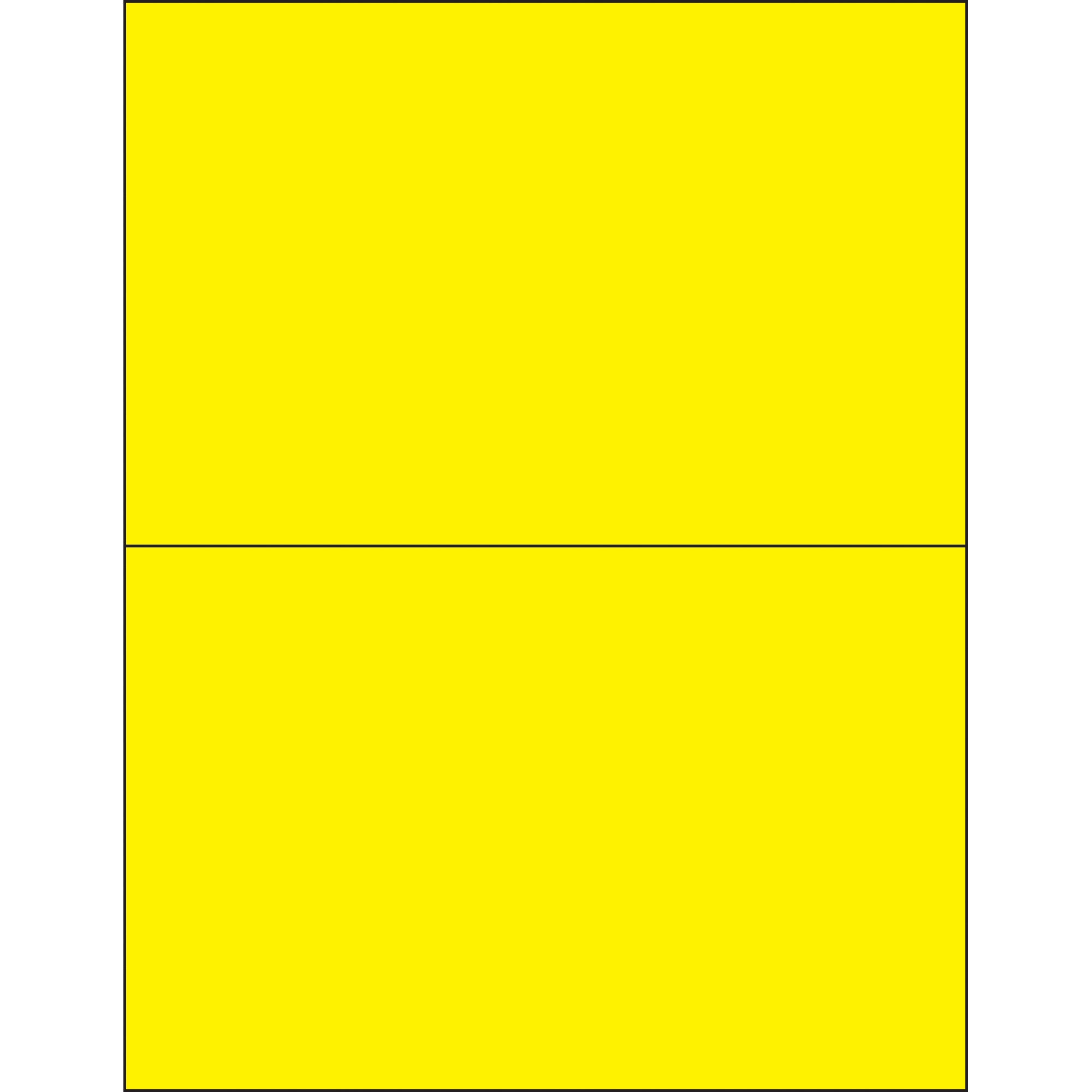 8 1/2 x 5 1/2" Fluorescent Yellow Rectangle Laser Labels (LL184YE) Case Of 200