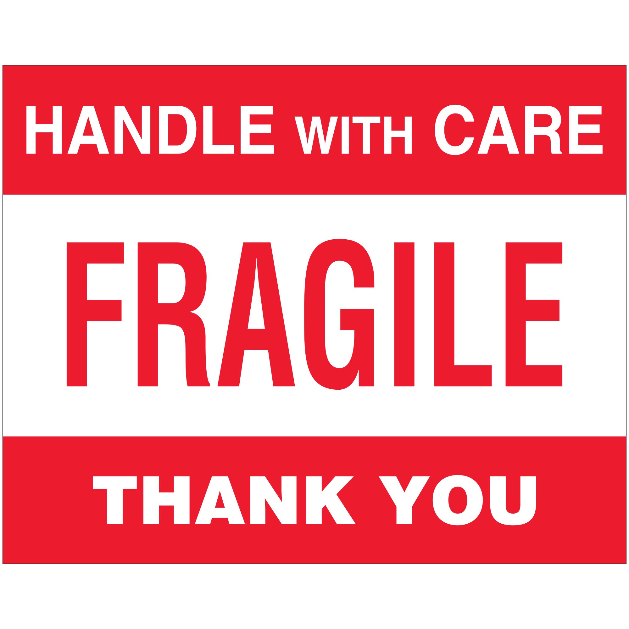 8 x 10" - "Fragile - Handle With Care" Labels (DL1637) Roll Of 250