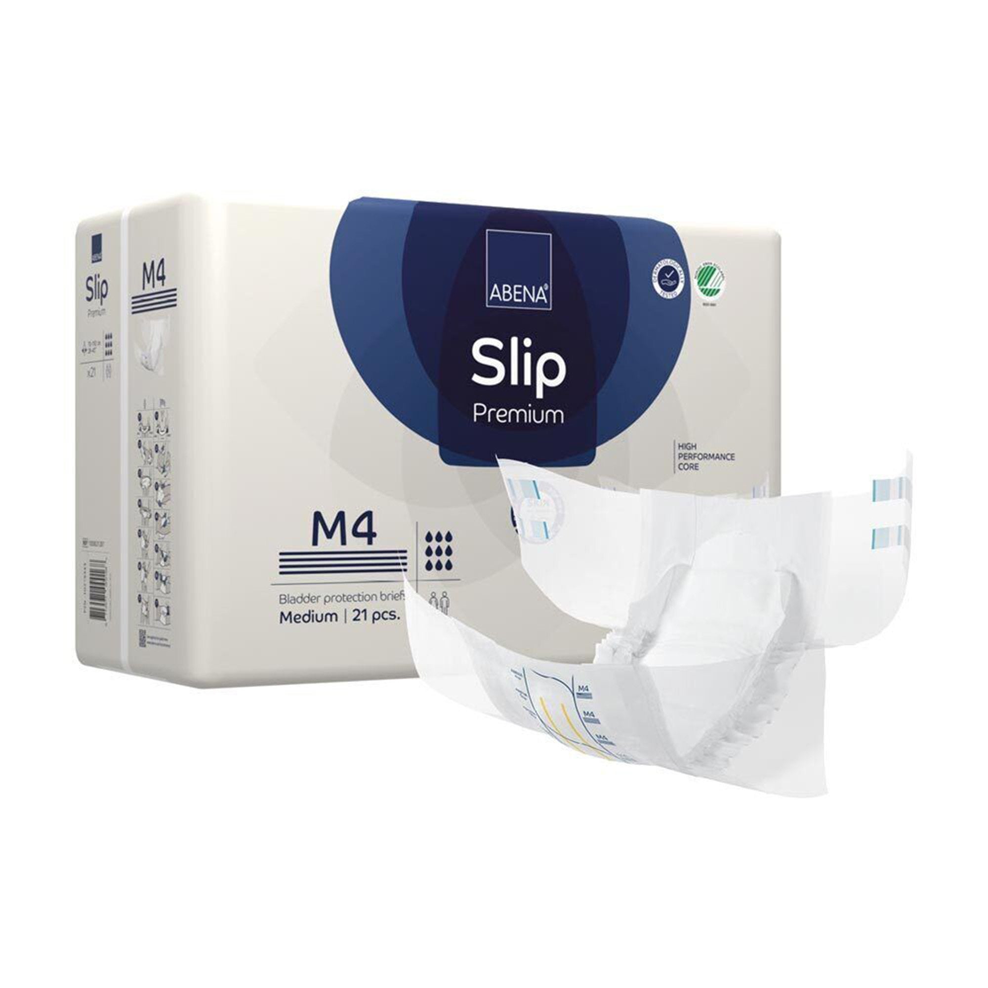 Abena Slip Premium M4 Unisex Adult Incontinence Brief Medium Disposable Heavy Absorbency (1218203_PK) 21/PK