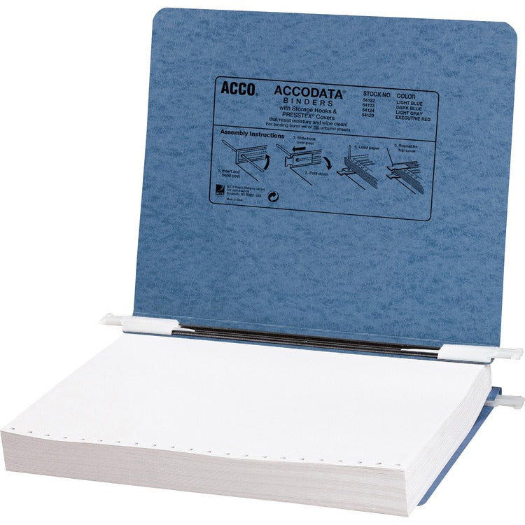ACCO PRESSTEX Covers with Storage Hooks, 2 Posts, 6" Capacity, 11 x 8.5, Light Blue (ACC54122) Each