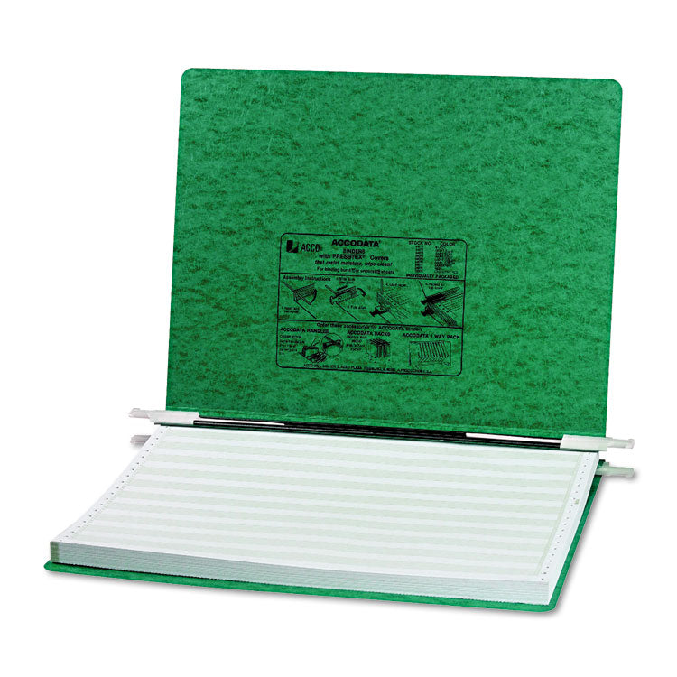ACCO PRESSTEX Covers with Storage Hooks, 2 Posts, 6" Capacity, 14.88 x 11, Dark Green (ACC54076) Each