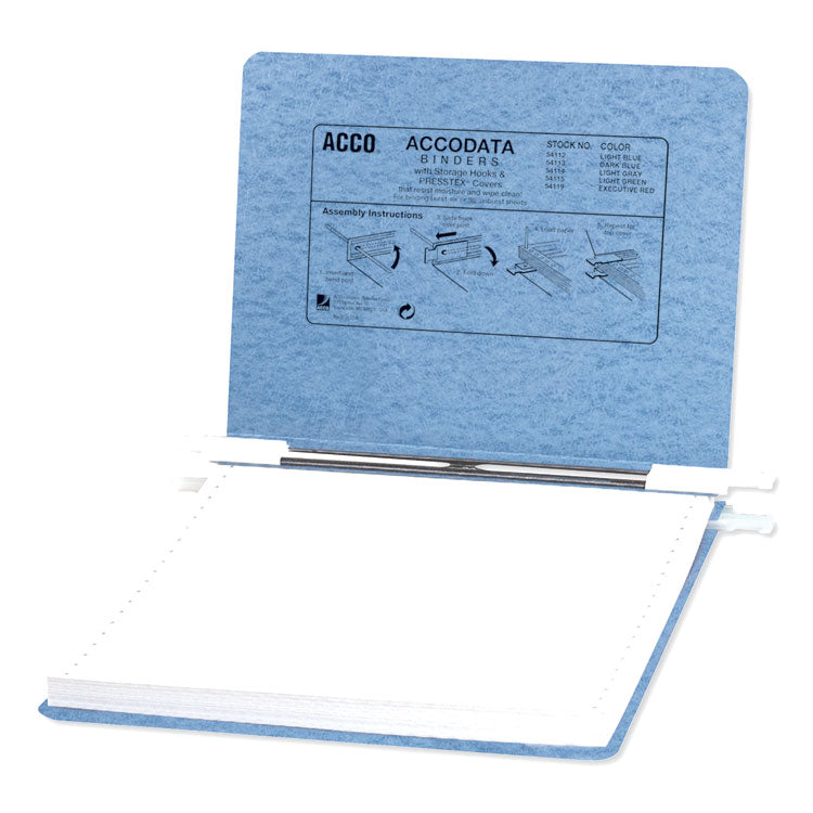 ACCO PRESSTEX Covers with Storage Hooks, 2 Posts, 6" Capacity, 9.5 x 11, Light Blue (ACC54112) Each