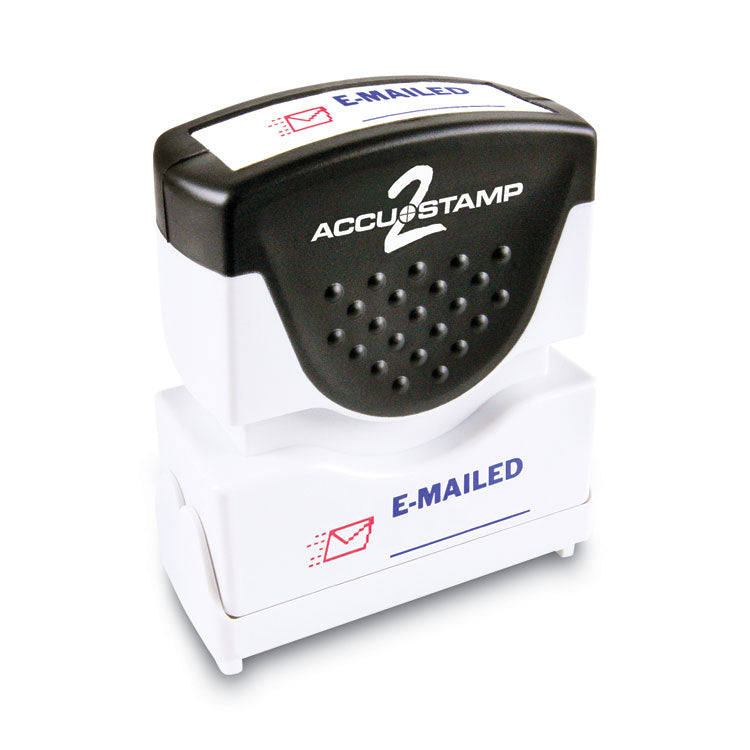 ACCUSTAMP2 Pre-Inked Shutter Stamp, Red/Blue, EMAILED, 1.63 x 0.5 (COS035541) Each