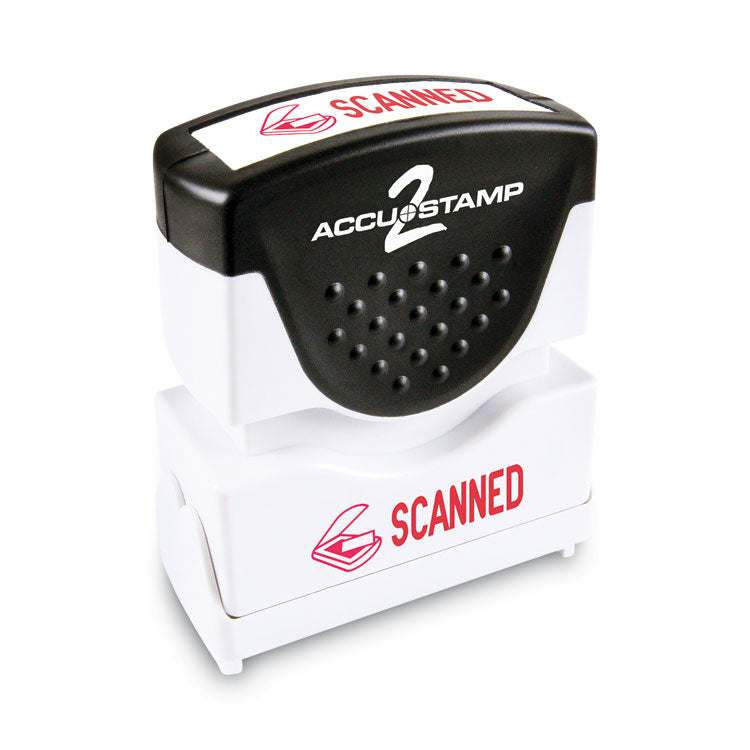 ACCUSTAMP2 Pre-Inked Shutter Stamp, Red, SCANNED, 1.63 x 0.5 (COS035605) Each