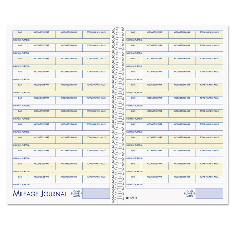 Adams Vehicle Mileage and Expense Book, One-Part (No Copies), 5.25 x 8.5, 49 Forms Total (ABFAFR12) Each