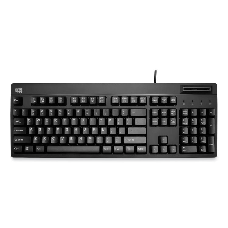 Adesso EasyTouch Smart Card Reader Keyboard AKB-630SB-TAA, 104 Keys, Black (ADEAKB630SBTAA) Each