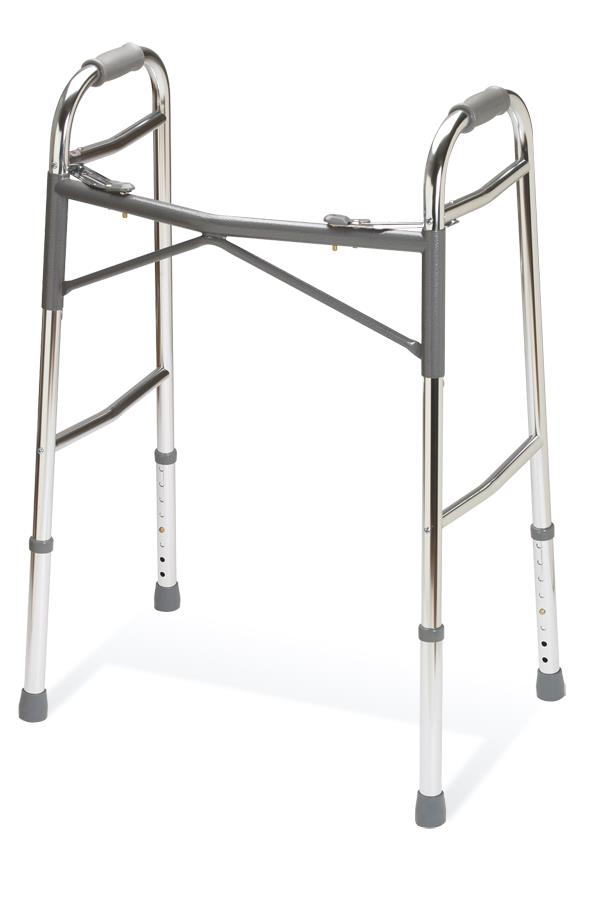 Adult Folding Walker, 2 Button, Heavy Duty, 1 EA (G07767) Each