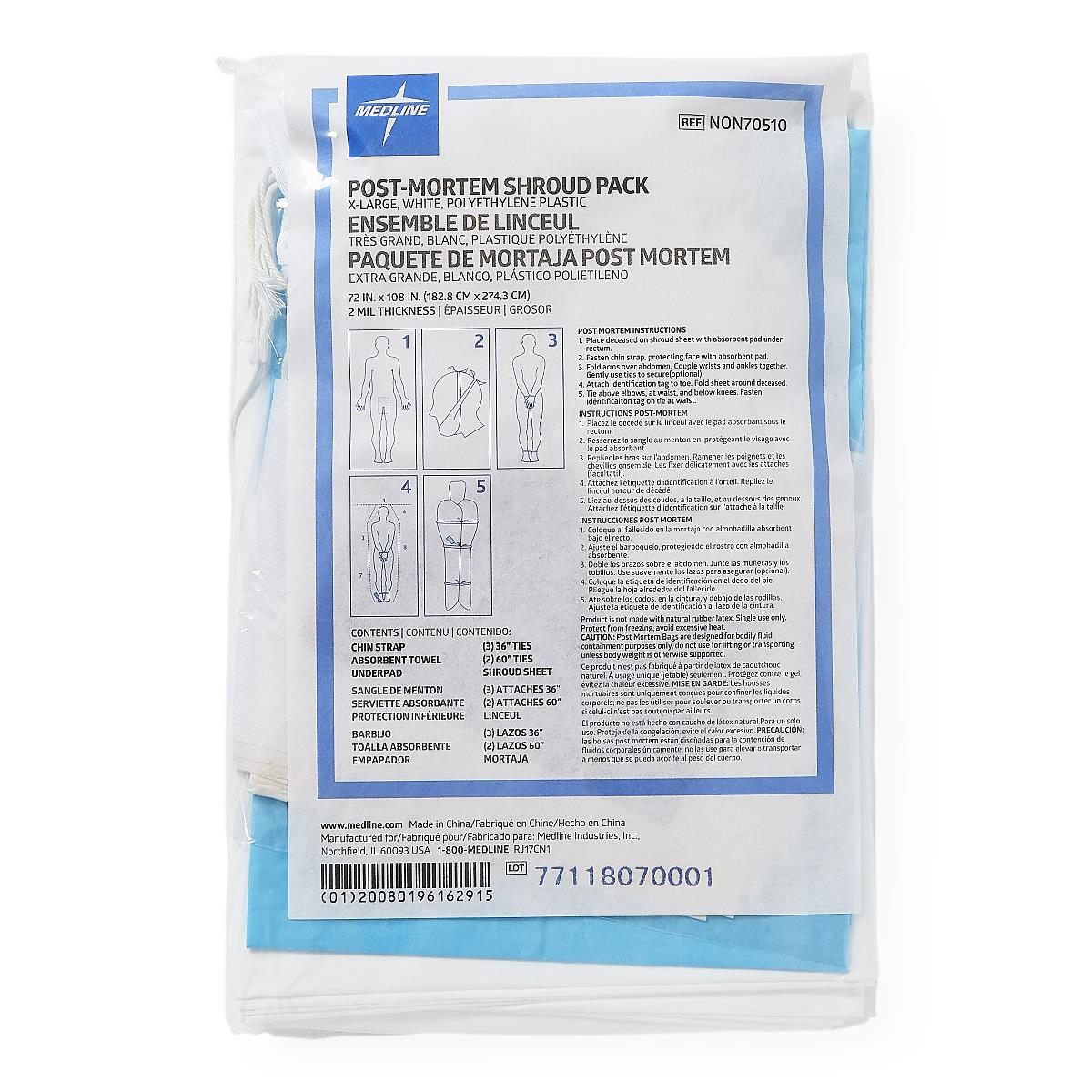 Adult Shroud Pack, Size XL, 72" x 108", 24/CS (NON70510) Case of 24