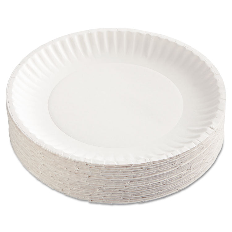 AJM Packaging Corporation Paper Plates, 9" dia, White, 100/Pack (AJMPP9GRAWHPK) Pack of 100