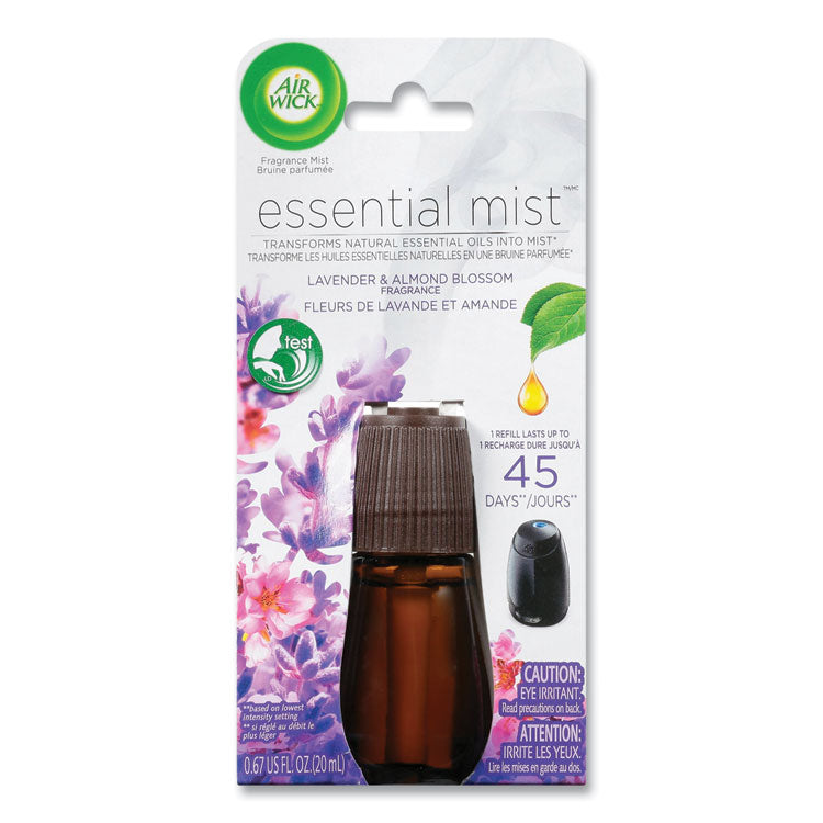 Air Wick Essential Mist Refill, Lavender and Almond Blossom, 0.67 oz Bottle (RAC98552EA) Each
