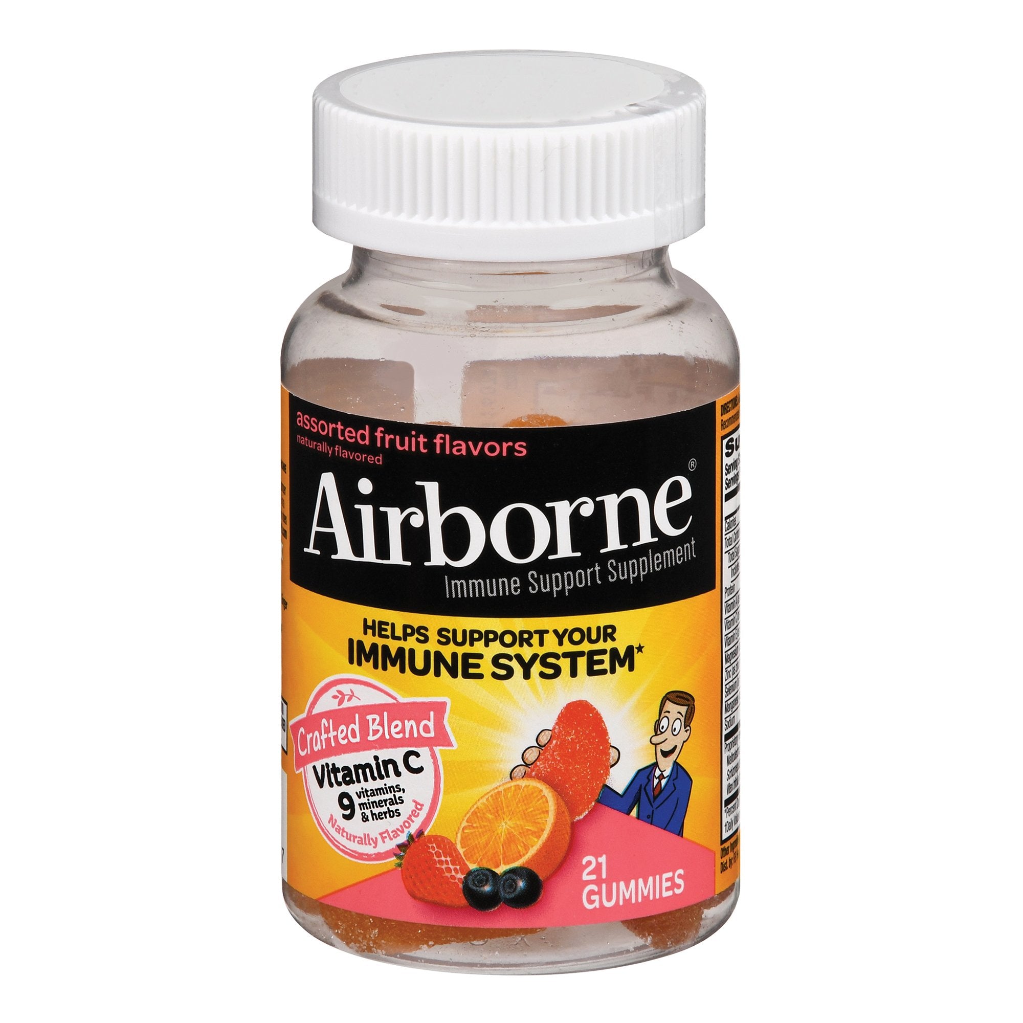 Airborne Immune Support Multivitamin Supplement Vitamin A / Ascorbic Acid 200 IU - 1,000 mg Strength Gummy 21 per Bottle Assorted Fruit Flavor (957850_BT) 1/BT