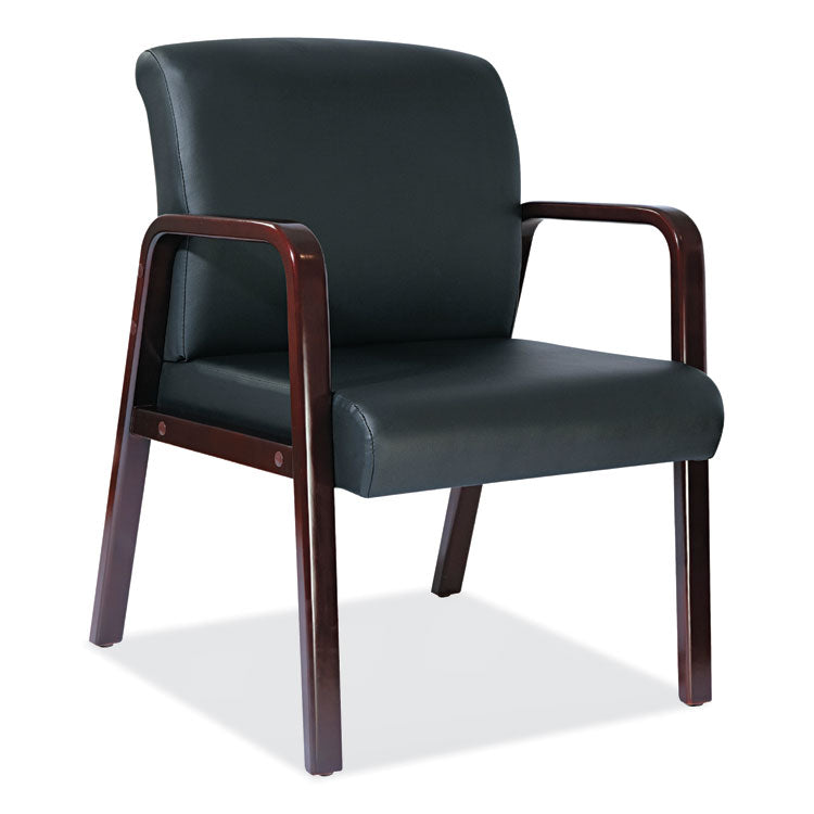 Alera Alera Reception Lounge WL Series Guest Chair, 24.21" x 24.8" x 32.67", Black Seat, Black Back, Mahogany Base (ALERL4319M) Each