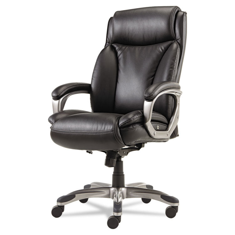 Alera Alera Veon Series Executive High-Back Bonded Leather Chair, Supports Up to 275 lb, Black Seat/Back, Graphite Base (ALEVN4119) Each