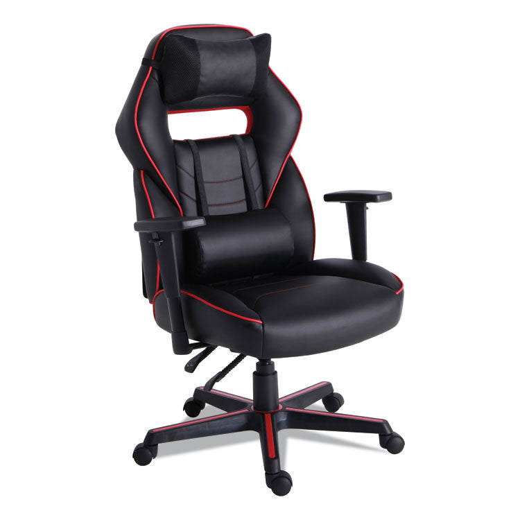 Alera Racing Style Ergonomic Gaming Chair, Supports 275 lb, 15.91" to 19.8" Seat Height, Black/Red Trim Seat/Back, Black/Red Base (ALEGM4136) Each