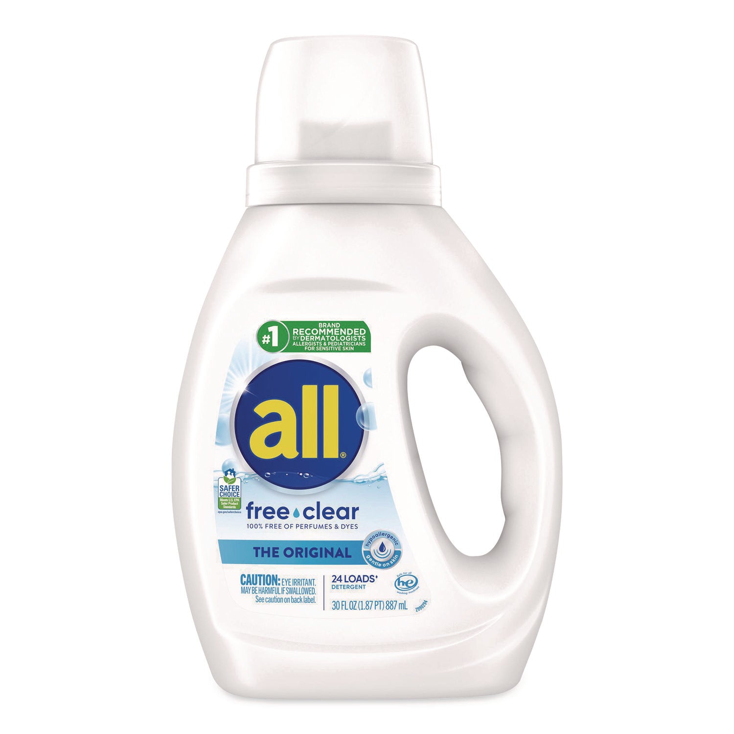 all Free Clear HE Laundry Detergent, Unscented, 30 oz Bottle, 6/Carton (DIA47427) Case of 6
