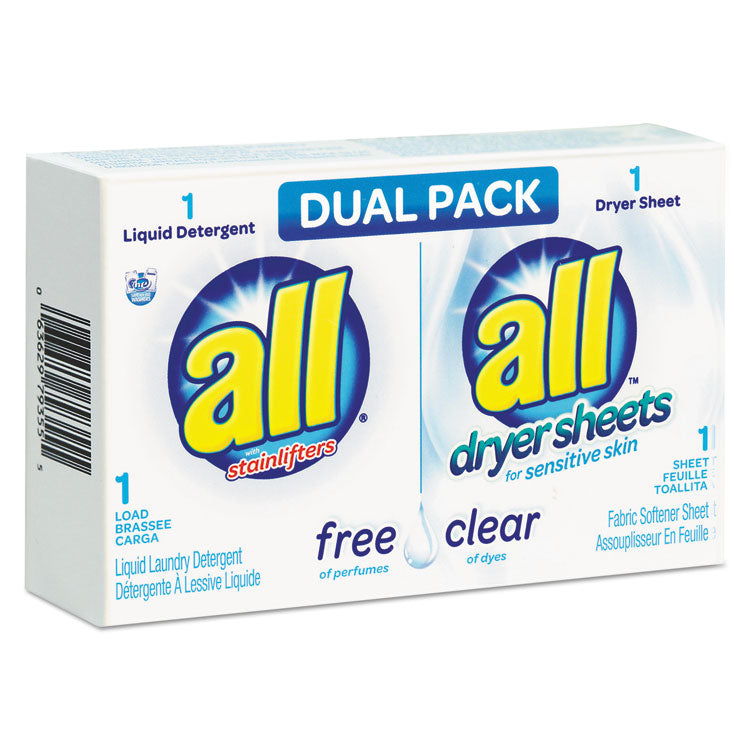 All Free Clear HE Liquid Laundry Detergent/Dryer Sheet Dual Vend Pack, 100/Ctn (VEN2979355) Case of 100