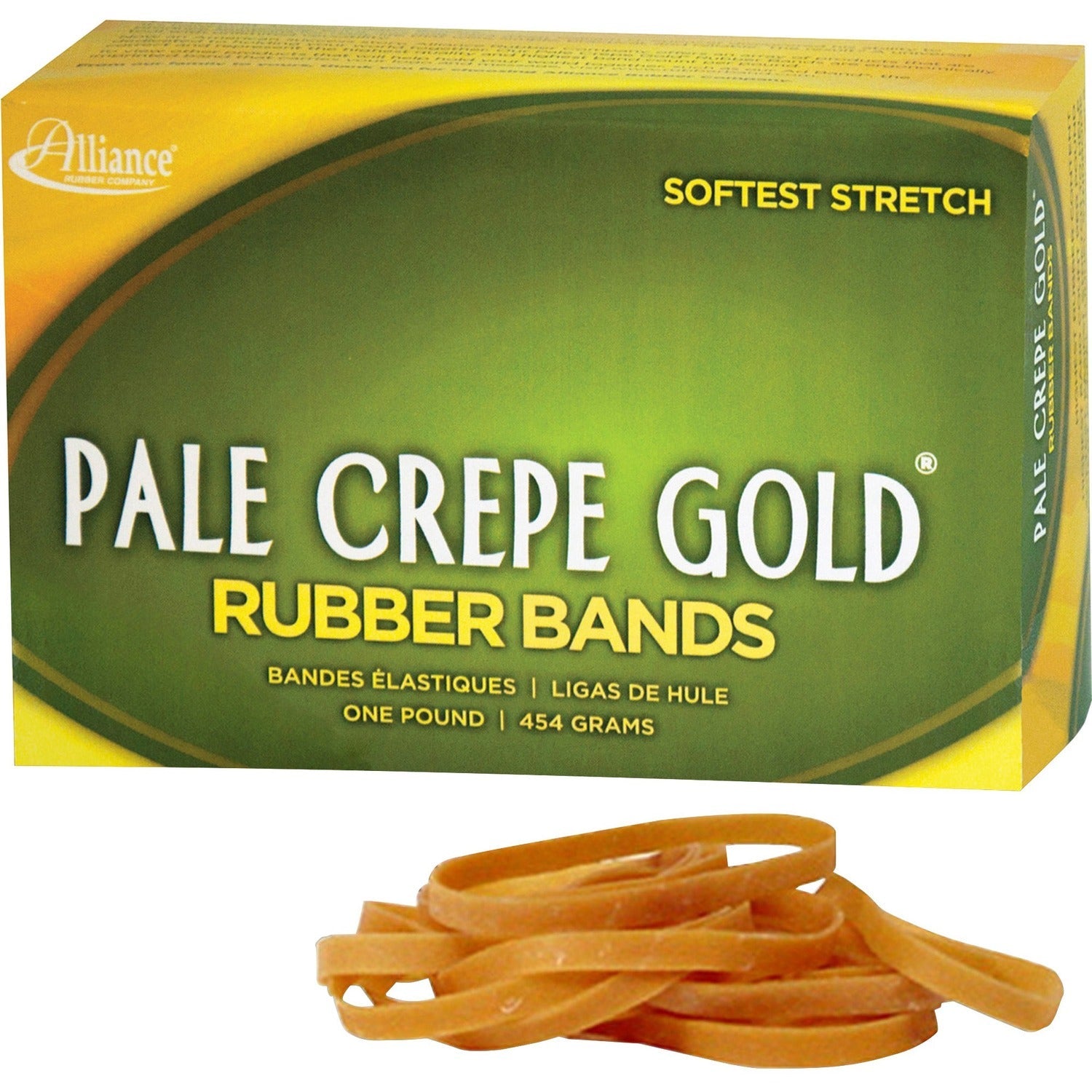 Alliance Rubber Rubber Bands, Size 18, 1 lb., 3"x1/16", Crepe (ALL20185) Each