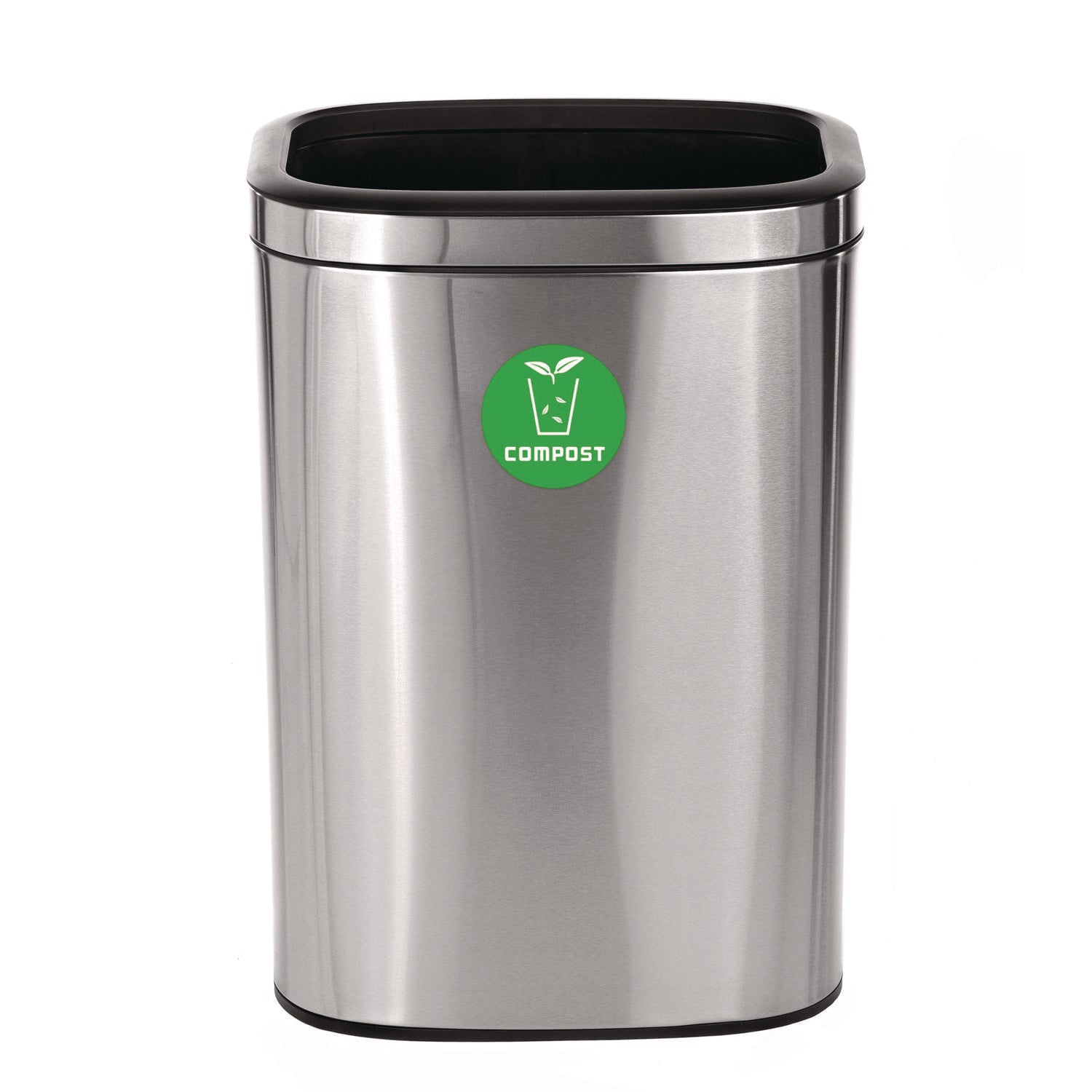 Alpine Industries 10.5 Gallon Compost Can, Brushed Stainless Steel (ALHALP47040LCO) Each