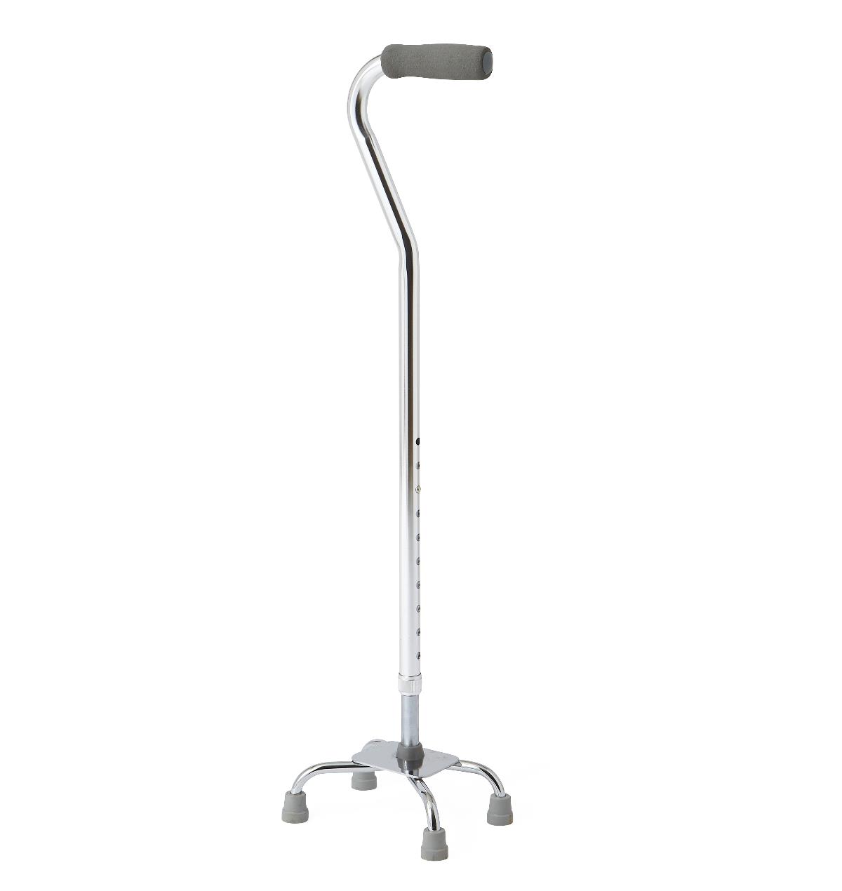 Aluminum Quad Cane with Small Base, 300 lb. Capacity, Chrome, 1 EA (MDS86222CHRH) Each