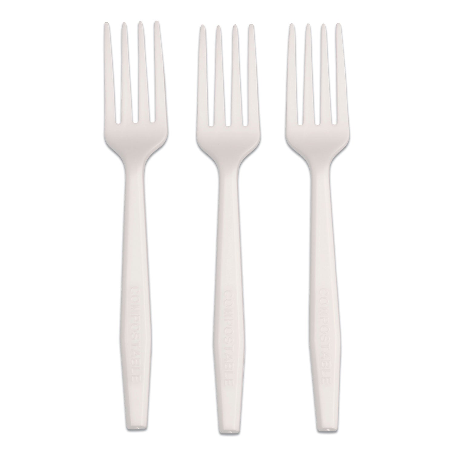 AmerCareRoyal CPLA Cutlery, Heavyweight Fork, Plastic, White, 1,000/Carton (RPPL1801W) Case of 1000