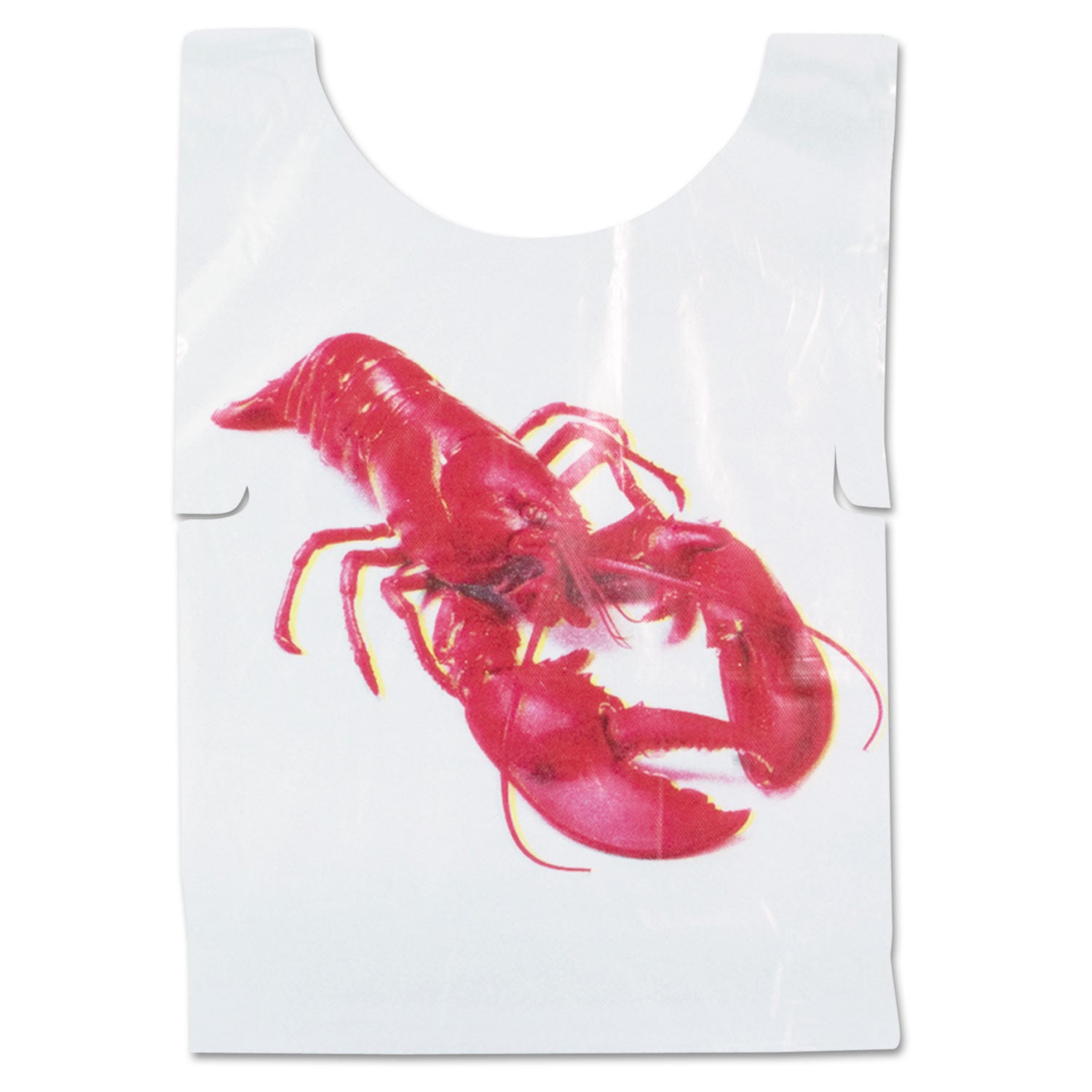 AmerCareRoyal Poly Lobster Bib, Adult, White, 500/Box, 5 Boxes/Carton (RPPPB25) Case of 2500