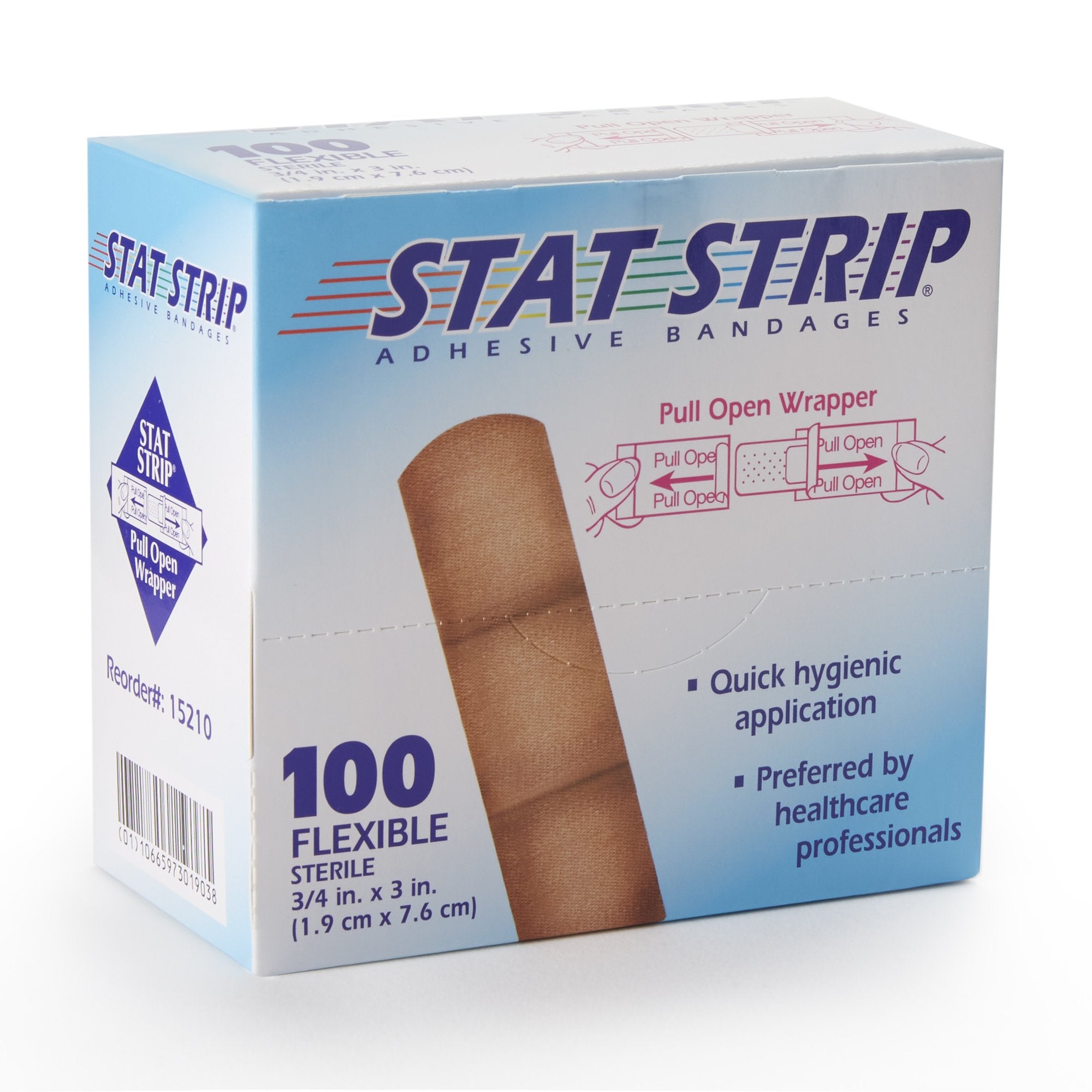 American White Cross Stat Strip Adhesive Strip 3/4 X 3 Inch Fabric Rectangle Tan Sterile (197057_CS) 1200/CS