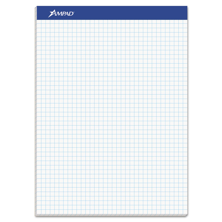 Ampad Quad Double Sheet Pad, Quadrille Rule (4 sq/in), 100 White 8.5 x 11.75 Sheets (TOP20210) 1 Pad