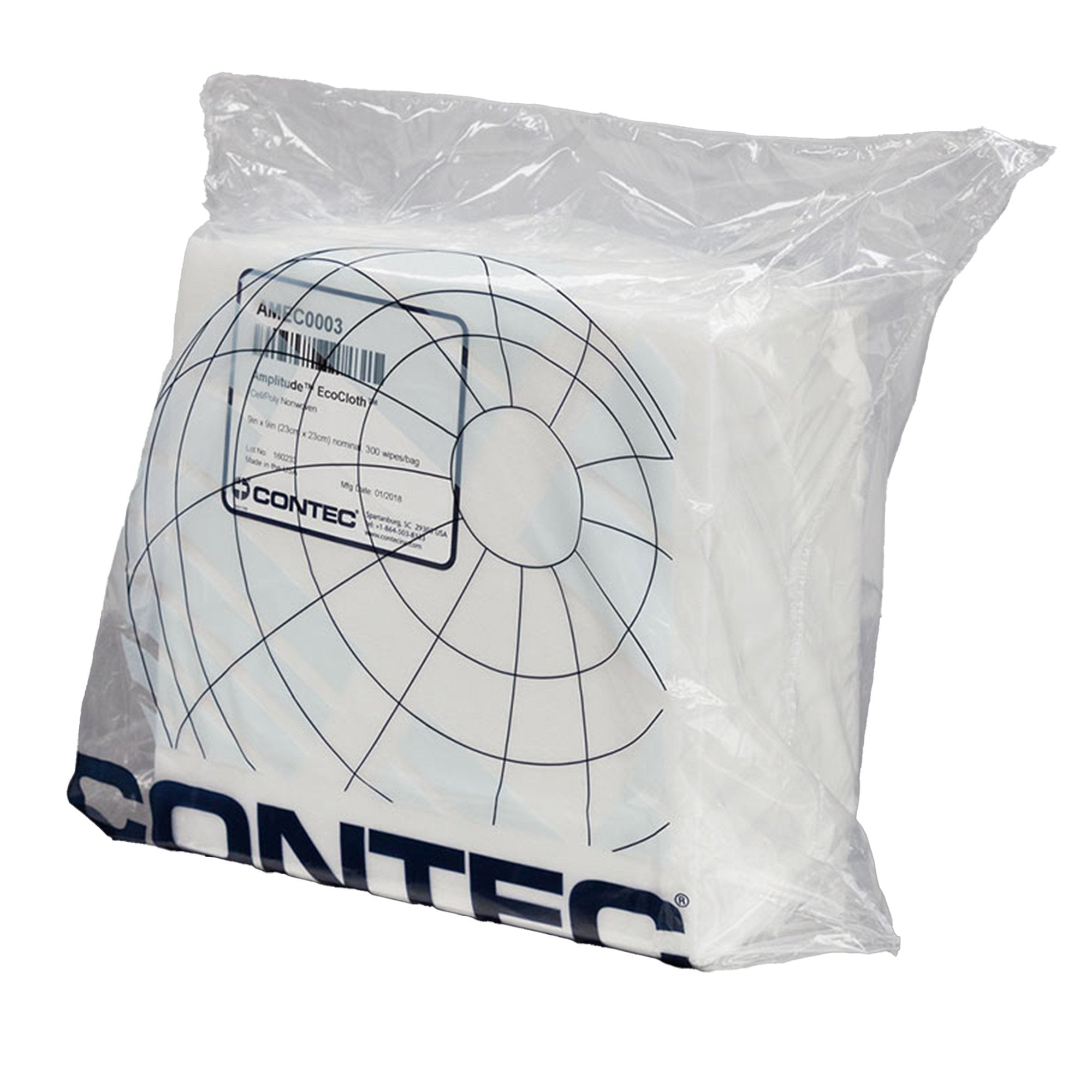 Amplitude EcoCloth Cleanroom Wipe ISO Class 6 300 Count Bag 9 X 9 Inch NonSterile Disposable (903288_BX) 300/BX