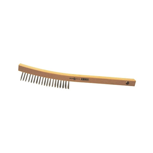 Anchor Brand Hand Scratch Brush, 3 X 19 Rows, Carbon Steel Bristles, Curved Wood Handle (102-BW-103) Each