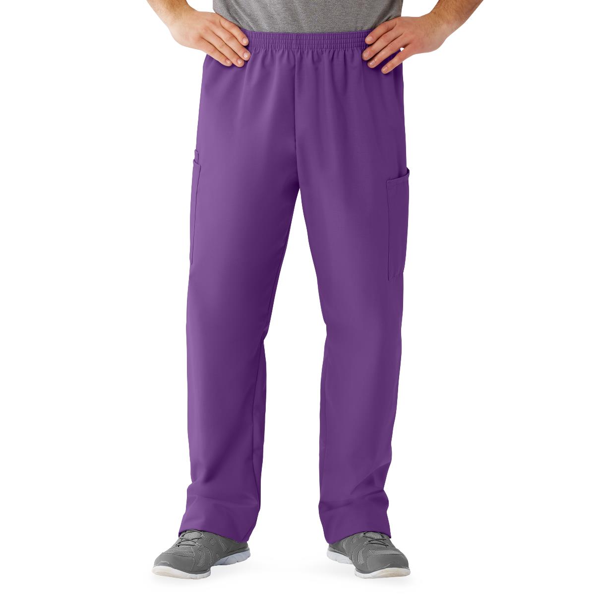 AngelStat Unisex Cargo Scrub Pants with Elastic Waist, Regal Purple, Regular Inseam, Size XL, 1 EA (674NRPXLM) Each
