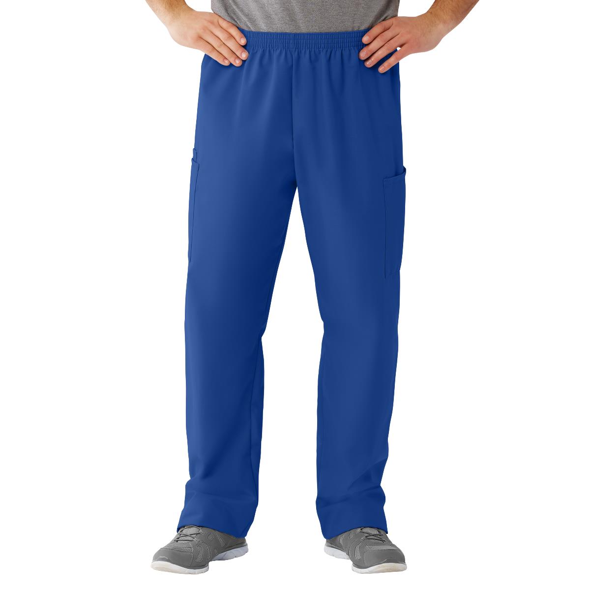 AngelStat Unisex Cargo Scrub Pants with Elastic Waist, Sapphire, Regular Inseam, Size XS, 1 EA (674NHTXSM) Each