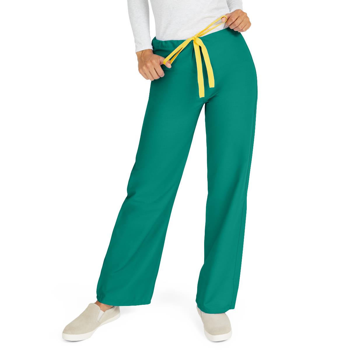 AngelStat Unisex Reversible Scrub Pants with Drawstring Waist, Emerald, Size XS, Angelica Color Code, 1 EA (600NJTXS-CA) Each