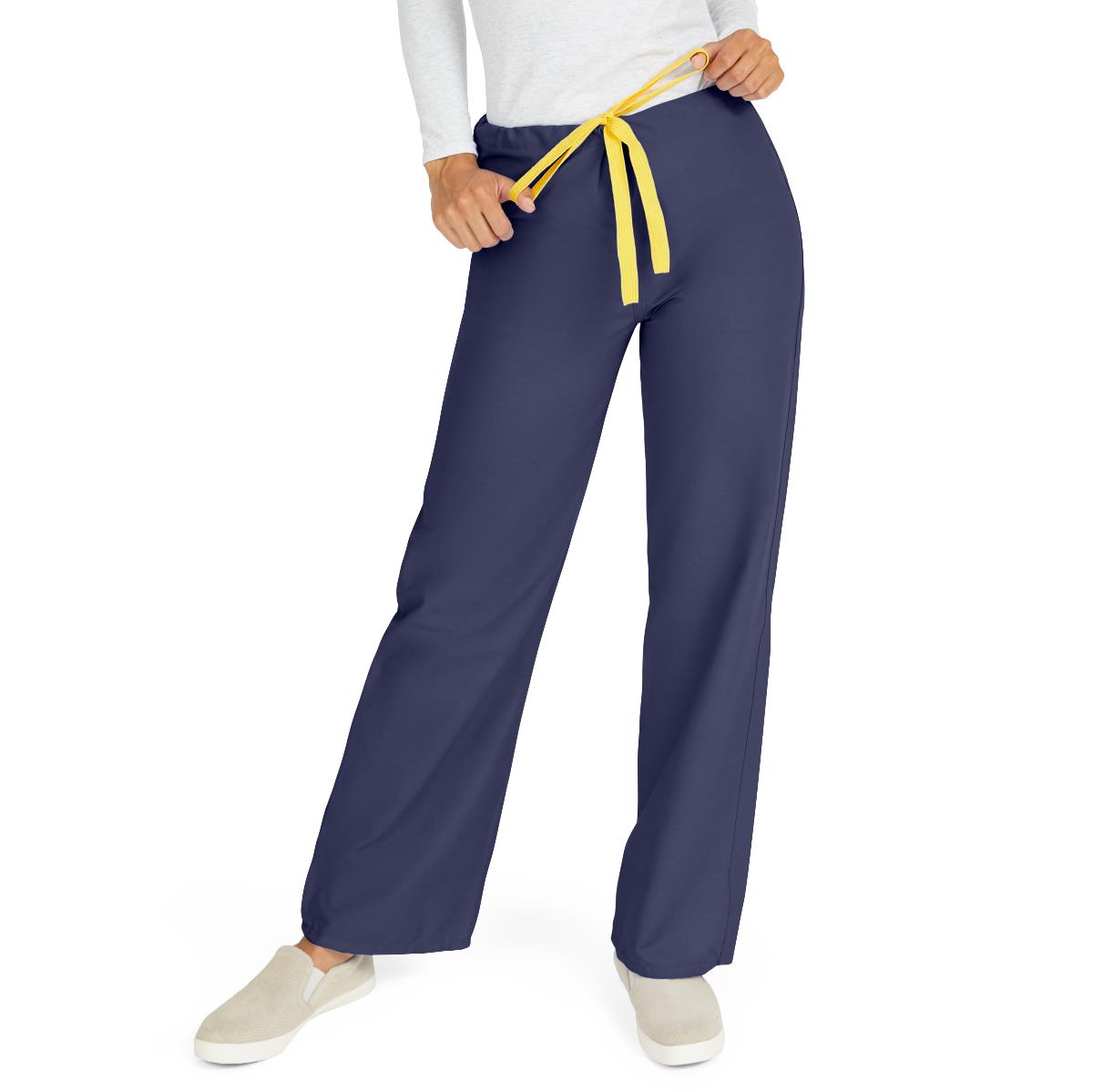 AngelStat Unisex Reversible Scrub Pants with Drawstring Waist, Navy, Size XL, Color Code, 1 EA (M600NNTXL-CM) Each