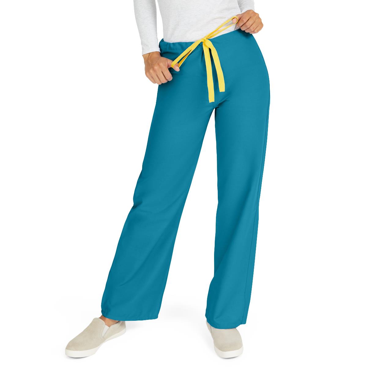 AngelStat Unisex Reversible Scrub Pants with Drawstring Waist, Peacock, Size XS, Color Code, 1 EA (600NBTXS-CM) Each