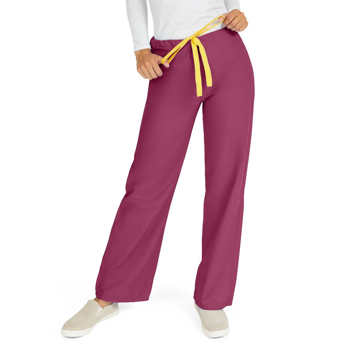 AngelStat Unisex Reversible Scrub Pants with Drawstring Waist, Raspberry, Size 5XL, Angelica Color Code, 1 EA (600NTR5XL-CA) Each
