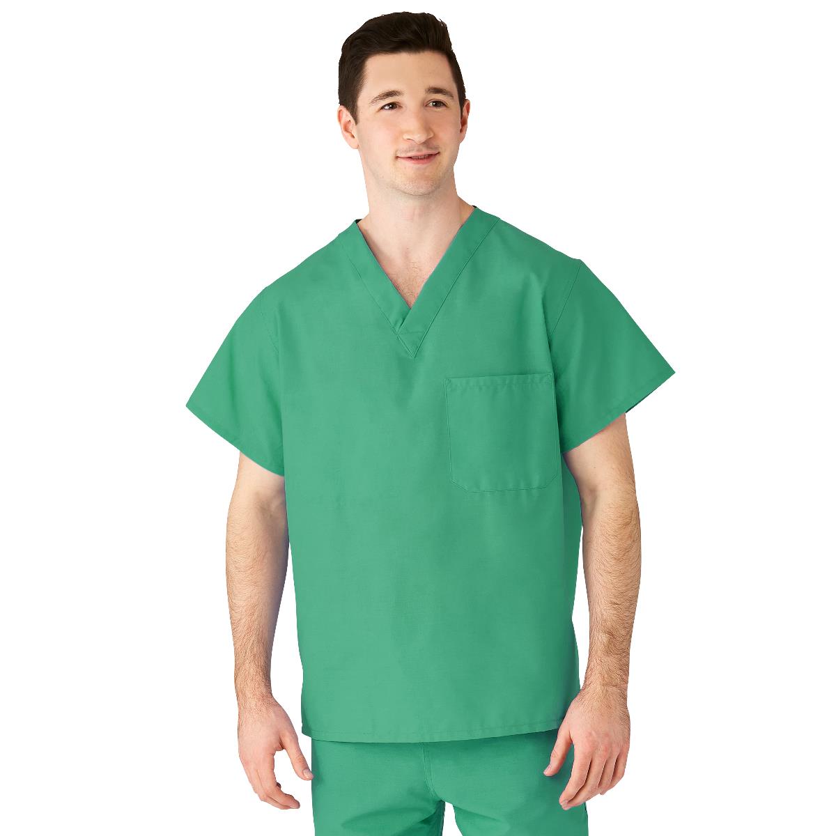 AngelStat Unisex Reversible V-Neck Scrub Top with 2 Pockets, Jade, Size 4XL, Angelica Color Code, 1 EA (M610NTJ4XL-CA) Each