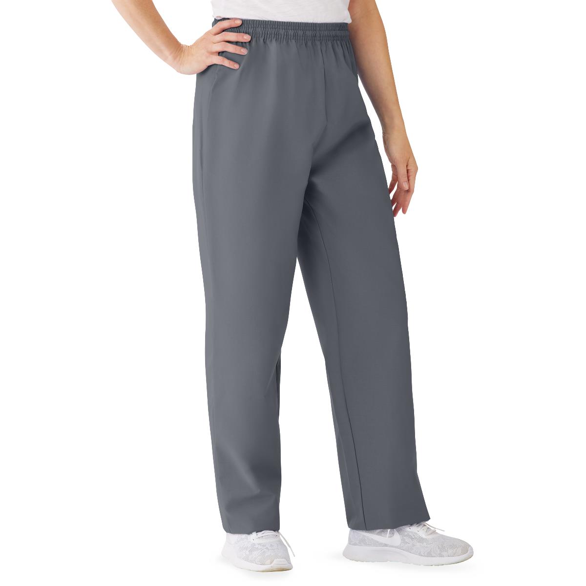 AngelStat Women's Elastic Waist Scrub Pants with Drawstring, Size 3XL, Charcoal, 1 EA (854NCCXXXL) Each