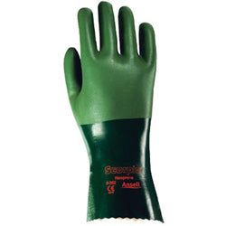 Ansell AlphaTec 08-352 Neoprene Dipped Gloves, Rough Finish, Size 8, Green (012-8-352-8) 12 Pairs
