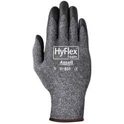 Ansell HyFlex 11-801 Nitrile Foam Palm Coated Gloves, Size 8, Black/Dark Gray (012-11-801-8) 12 Pairs